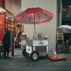 Mini Trolley pieno profondo Hot-dog caffè cinese bici elettrica di qualità su misura ad alta concessione in movimento vendita Hot Dog carrello vendita