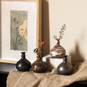 Stoneware Zen Desktop Ceramic Decoration Pottery Pot Hydroponic Flower Pot <strong>Small</strong> <strong>Vase</strong> Table <strong>Vase</strong> - Product Image 1