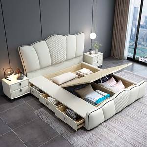 Letto King Size camera singola di lusso con comodo letto in legno imbottito con struttura in legno Premium <span class=keywords><strong>letti</strong></span> in legno - Product Image 4