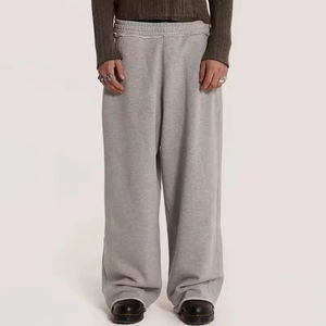 Lujo 2025 Street Style Sweatpants Heavy Cotton Baggy Flared Cargo Work Pants con cordón Streetwear - Product Image 3