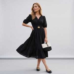 Vestido Midi Estampado Floral para Mujer, Elegante, Informal, para Fiestas, Ecológico, para Vacaciones y Eventos - Product Image 1
