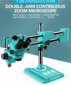 RF4 lengan braket bom ganda 7-50X mikroskop Stereo trinokular simulal deteksi Lab solder PCB industri Zoom <span class=keywords><strong>Microscope</strong></span> - Product Image 4