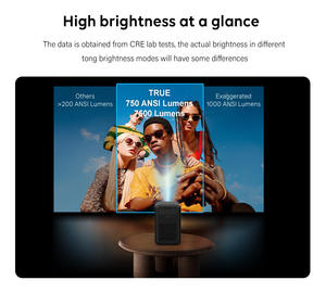 โปรเจคเตอร์ CRE CR36 PRO 1080P รองรับ <span class=keywords><strong>4K</strong></span> ระบบ Android 11 สมาร์ท LED พร้อม Wi-Fi ความสว่าง 750 ลูเมน ลำโพง 5W*2 สำหรับธุรกิจแบบพกพาและโฮมเธียเตอร์ - Product Image 3