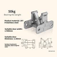 Charnière de porte pliante robuste 2D réglable épaissie en acier inoxydable avec roulement 50 kg, charnière de portail moderne invisible pour porte en pierre