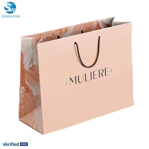 Borse di Carta Kraft Rosa di Lusso all'Ingrosso con Manico e Logo Personalizzato per Boutique di Scarpe, Negozi di <span class=keywords><strong>Compleanni</strong></span>, Regali e Shopping - Product Image 1