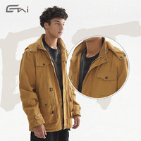 Veste de travail vintage en coton épais avec plusieurs poches, vestes décontractées pour hommes pour le travail en extérieur et le streetwear urbain