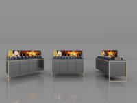 Vitrine de présentation de cosmétiques en verre transparent de style moderne avec système d'éclairage LED pour les magasins de marques de cosmétiques et les comptoirs de vente au détail
