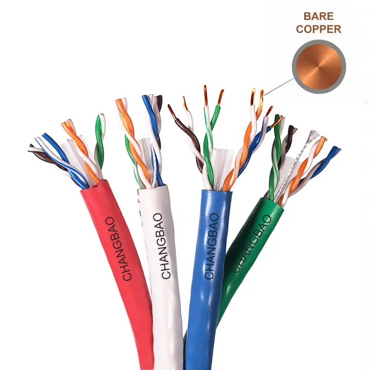 Changbao OEM القط 6 شبكة كابل cat6 كابل كامل النحاس كابل شبكة محلية