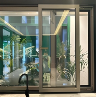 Ventanas abatibles y corredizas de aleación de aluminio con aislamiento térmico de acero inoxidable y sistema de vidrio insonorizado de puente rotto