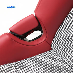 Sièges baquets sport légers à motif pied-de-poule rouge avec support élevé en fibre de carbone pour Porsche 992 Turbos - Product Image 4
