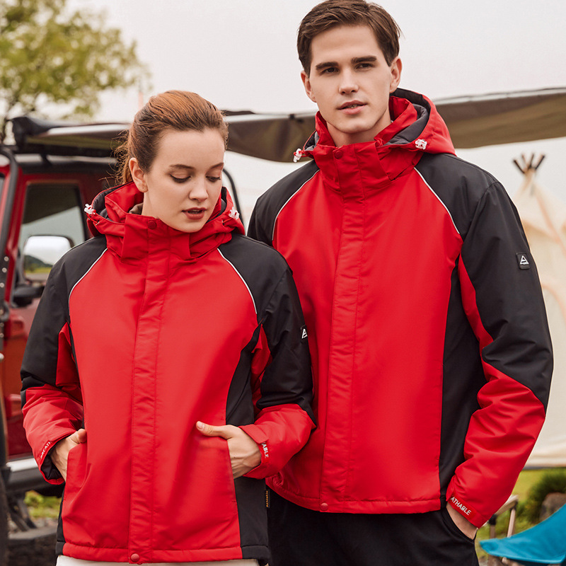 Plus size men women clothing warm waterproof outdoor hiking jacket