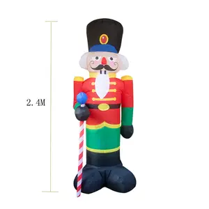 Kustom Nutcracker Soldier Tiup Outhouse Dekorasi Natal Meledak 8 Kaki Prajurit Santa Claus dengan Lampu LED