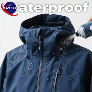 Chaqueta Cortavientos QZFSO Personalizada, Unisex, Tallas Grandes, Ligera, con Capucha, Corte Regular, Poliéster/Nailon, con Cierre y Estampado Serigrafiado - Product Image 3