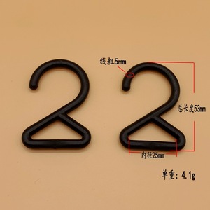 2 Shaped Plastic <b>Hooks</b> Black And White Bag Accessory Wear Resistant Reusable For Bags Tents Cosmetic Cases - Product Image 3