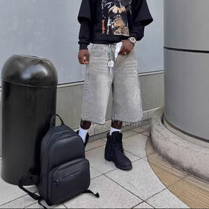 Shorts en <span class=keywords><strong>jean</strong></span> pour homme et culottes en <span class=keywords><strong>jean</strong></span> pour homme, fournisseur de denim ample personnalisé avec strass ou déchiré - Product Image 3