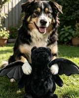 Jouet pour animaux de compagnie en forme de chauve-souris mignon et tendance, jouet d'entraînement interactif en peluche courte, durable et robuste pour chiens et chats