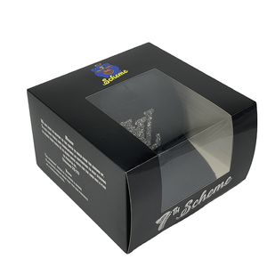 <span class=keywords><strong>Caja</strong></span> cuadrada de papel de regalo con impresión de logotipo personalizado, gorra de béisbol barata, Snapback, embalaje con ventana transparente de PVC - Product Image 2