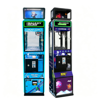 Machine d'arcade commerciale à griffes verticale mince, 1 joueur, avec LED vertes, en verre trempé, à monnayeur, pour attraper bonbons et jouets de boutique