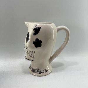 Hand Painted Ceramic <span class=keywords><strong>Skull</strong></span> <span class=keywords><strong>Pitcher</strong></span> thân thiện với môi Mỹ phong cách nhà bếp nước drinkware lễ hội Halloween trang trí quà tặng - Product Image 2