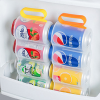 Organisateur de canettes de soda portable en plastique réfrigérateur avec poignée amovible porte-canette de bière distributeur de boissons accessoires de cuisine