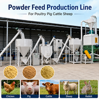 Ligne de broyeurs et mélangeurs d'aliments pour animaux pour la préparation quotidienne des rations de poulet, de bétail, de moutons, de chèvres et de porcs