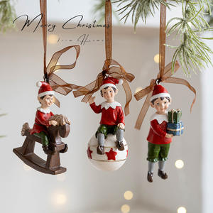 Vintage 3d arbre <span class=keywords><strong>de</strong></span> noël bas porte mur fenêtre artificielle guirlande suspendus ornements rétro cadeau cloche pour joyeux fête déco - Product Image 3