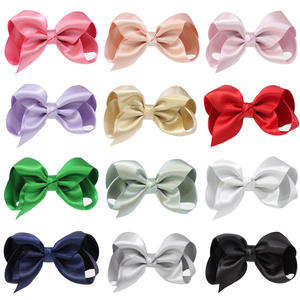 Barrettes à cheveux pour filles de 12 cm, ruban métallique, nœud en satin, accessoires pour cheveux - Product Image 1