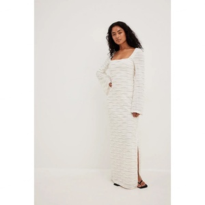 Vestido Largo Casual de Manga Larga para Mujer, Diseño Europeo y Americano, Ecológico, Cintura Baja, Corte Ajustado, Otoño - Product Image 1