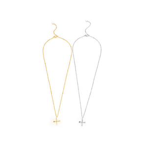 Collar con Colgante de Diamante en Forma de Letra X, Cadena de Acero Inoxidable de 6 mm, Diseño de Cruz, Joyería para Mujer - Product Image 2