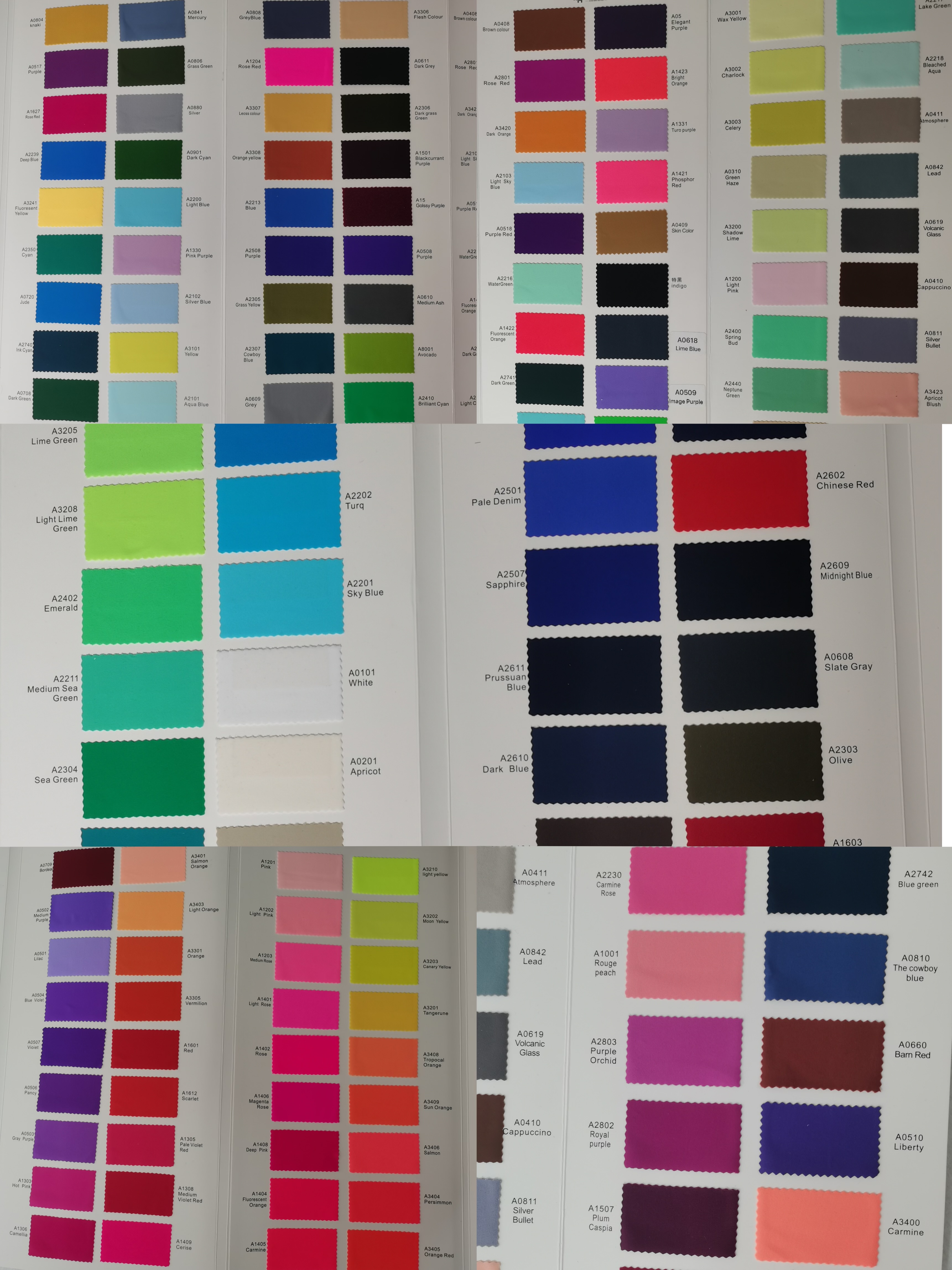 200 couleurs Nylon et Spandex