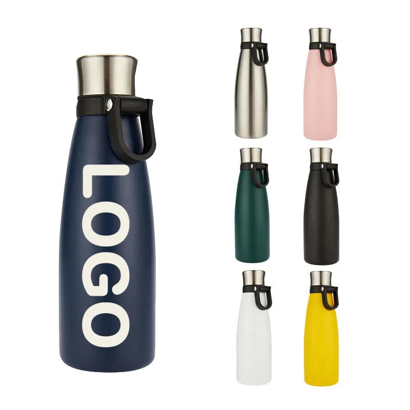 18 Oz Thermos Portable Double Wall Stainless Steel Water Bottles Insulated Water Bottles with Strap Metal Water Flask