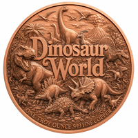 Koin Tembaga Murni 999 1 oz, Motif Dinosaurus Laut, Relief Tinggi, Dilukis dengan Cat UV, Hasil Akhir Seperti Proof, Dekorasi Kehidupan Laut Prasejarah