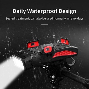 多功能太阳能自行车前灯带雾灯4合1电源组IPx4防水手机支架 - Product Image 4