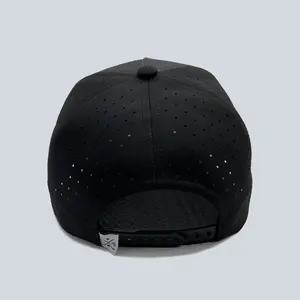 Custom Blank Black Laser Perforated Low Profile Water Proof K Frame Baseball Golf Hat Cap Men With Custom Logo