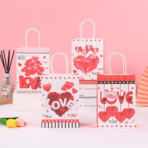 Émotion Homo Sapiens Section Style 1PC Kraft Papier Sac AMOUR Couleur Imprimé Fourre-Tout pour Couples Anniversaire Cadeau Emballage Cadeau Sac - Product Image 1