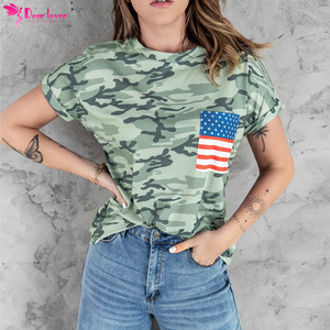 Trendy and Organic flag pocket tee for 