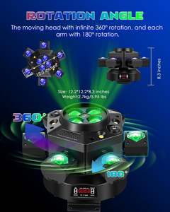 150W tête mobile <span class=keywords><strong>DJ</strong></span> scène lumières 6 bras abeille oeil RGBW LED lumière rotative <span class=keywords><strong>Starlight</strong></span> DMX512 et son activé éclairage de scène - Product Image 3