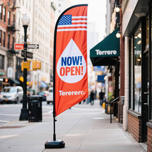 Bandiera della spiaggia di promozione bandiere di piume di marca battenti personalizzate con bandiera di piume di spiaggia bandiera lacrima per pizzeria - Product Image 3