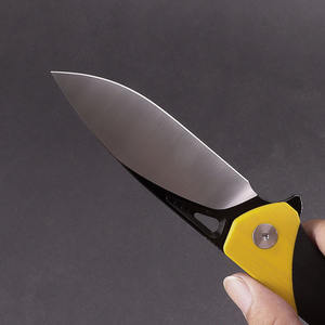 سكين جيب قابلة للطي بمقبض أسود أصفر G10 سكين تخييم تكتيكي مع مشبك خلفي - Product Image 4