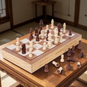 Juego de Ajedrez de Madera Premium Personalizado y Diverso, Caja de Almacenamiento Plegable, Tablero de Ajedrez para el Desarrollo Cerebral, <span class=keywords><strong>Duelo</strong></span> Interactivo, Estrategia - Product Image 3
