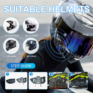 Y5X full-duplex BT 5,1 interfonos 4 pilotos intercomunicador 1000m motocicleta Blue Tooth intercomunicador auriculares con casco auriculares - Product Image 6