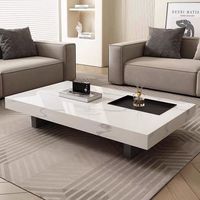 Table basse en bois rectangulaire nordique chic avec dessus en marbre pour salle à manger maison et hôtel meubles accessoire de salon moderne