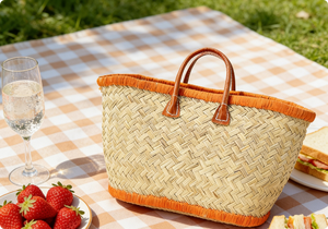 Panier de pique-nique multifonctionnel de grande taille, tissé à la main, écologique, de haute qualité, tendance et coloré - Product Image 4