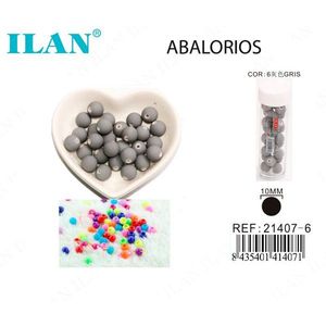ILAN Abalorios Perline rotonde grigie da 10 mm per la creazione di gioielli - Product Image 1