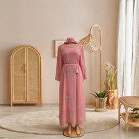 Abaya de Luxe Respirante en Polyester 2026 Dubaï – Magnifique Vêtement Islamique Traditionnel Noir pour Femmes, Tenue Musulmane d'Arabie Saoudite