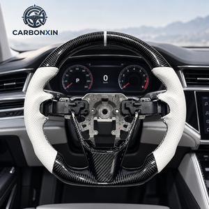 Volant de course sport de luxe à fond plat personnalisé pour Mazda 3 6 CX-4 CX-5, modification en fibre de carbone véritable et cuir - Product Image 4