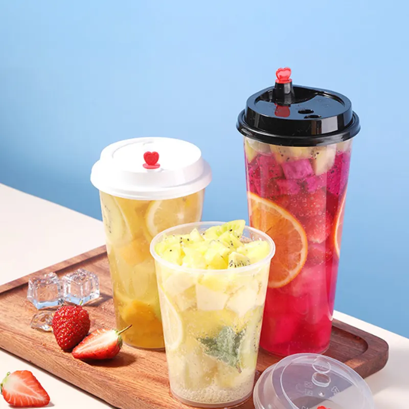Logo personalizzato stampato monouso coperchio per bevande calde e fredde bicchiere di plastica trasparente per tazza in Pp bicchieri di plastica