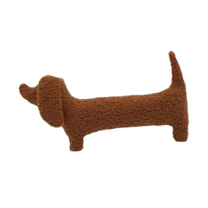 Factory Hot Sell Dachshund <b>Dog</b> Sherpa Brown Pillows Home <b>Sofa</b> Fluffy Stuffed Decor Teddy <b>Dog</b> Pillows - Product Image 2