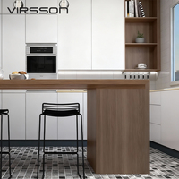 Design Moderne de Dosseret de Cuisine Modulaire Écologique Blanc Pur, Étanche, avec Charnières, Finition Stratifiée Effet Marbre et Construction en Contreplaqué