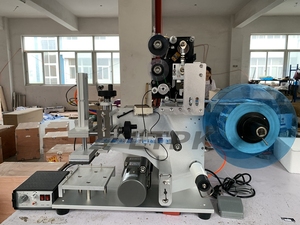 Mesin pelabel permukaan datar pneumatik Semi otomatis untuk toples dapat tutup tas kartu karton dengan kode tanggal - Product Image 6